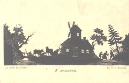 Russia:Count Tolstoi, Building, Animals, Windmill, Pre 1916 - Scherenschnitt - Silhouette