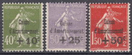 France 1931 Caisse D'Amortissement Yvert#275-277 Mint Hinged (avec Charniere) - Unused Stamps