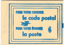 Carnet Code Postal, 31500 Toulouse, Vignettes Oranges, Variété Tache Sur La Couverture - Blocs & Carnets