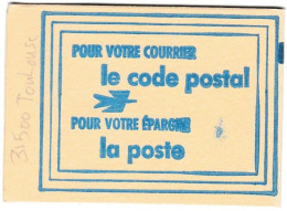 Carnet Code Postal, 31500 Toulouse, Vignettes Oranges, Variété Tache Sur La Couverture - Blocchi & Libretti