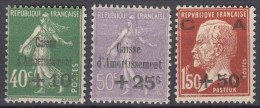 France 1929 Caisse D'Amortissement Yvert#253-255 Mint Hinged (avec Charniere) - Ongebruikt