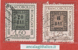 USATI ITALIA 1959 - Ref.0133B "CENTENARIO FRANCOBOLLO ROMAGNE" 1 Val. Da L.25 - - 1946-60: Oblitérés