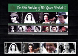 Tokelau-2006 The 80th Anniversary Of The Birth Of Queen Elizabeth II-(4st.+1s/s)). MNH** - Tokelau