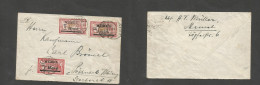 Memel. 1922 (29 Febr, Leap Year) GPO - Posnach, Germany. Multifkd Env + Held For Further Postage (2 Marks) Tied (13,3,22 - Andere & Zonder Classificatie