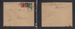 Memel. 1921 (27 Dec) Schmalleningken - Wischwill. Multifkd Env. Ceres Issue Ovptd Tricolor, Tied Cds. - Sonstige & Ohne Zuordnung