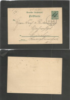 MARRUECOS - German. 1900 (12 March) Tangier - Germany, Munich. Ovptd 5c Spanish Currency Stat Card. Fine. - Maroc (1956-...)