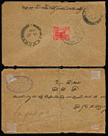 MALAYSIA. 1910. MALAYA-FEDERATED MALAY STATES.  Kedah To Singapore. Envelope Franked With 3c Red Malay Fed. States, Canc - Malaysia (1964-...)