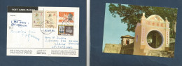 MACAU. 1964 (22 Sept) GPO - Switzerland, Zurich "Air Via HK" Blue Cachet Multifkd Ppc. Fine. - Autres & Non Classés