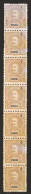 MACAU. 132*. 1903. D. Carlos I Mouchon, New Colours. 5a Yellow Chestnut. VERTICAL STRIP OF SEVEN Stamps (complete Row Of - Altri & Non Classificati