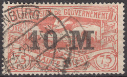  Oberschlesien - Upper Silesia Mi. 42 Overprint 10 Mark Auf 75 Pfennig Used 1922 - Silésie