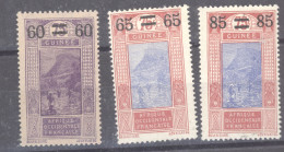 Guinée  :  Yv  81-83  * - Unused Stamps