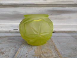 Vase Art Déco Ouraline Décor Lierre Style Legras - Glas & Kristall