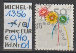 1988 - NIEDERLANDE - SM "Dezembermarke - Feuerwerk" 50 C Mehrf. - O Gestempelt - S.Scan (1356o 01-02 Nl) - Gebraucht