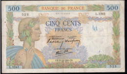 FRANCE - Billet Français - 500F La Paix - F : 32/8 -  30.10.1940 - TB - - 500 F 1940-1944 ''La Paix''