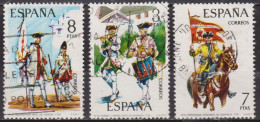 Armée, Soldats - ESPAGNE - Uniformes - Tambour, Porte Fanion, Porte Drapeau - N° 1854-1855-1856 - 1974 - Used Stamps