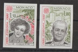 1980 - MONACO NON DENTELES ! - EUROPA - YVERT N°1224/1225 ** MNH - COTE = 70 EUR. - Abarten