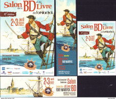 CARLONI : Lot Salon Bd FORT MARDYCK ( 2 Marque Page + 1 Carte + 1 Programme) - Lesezeichen