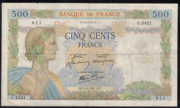 FRANCE - Billet Français - 500F La Paix - F : 32/14 -  6.2.1941 - TTB - - 500 F 1940-1944 ''La Paix''