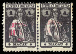 MACAU. 1926. Macau Exhibition. Red OVERPRINT. 1A Black, Horizontal Pair In Mint Condition. Extremely Rare Multiple. - Otros & Sin Clasificación