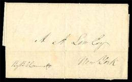 MACAU. 1847 (6 January).  Macau To New York.  E. L. Endorsed By "B.E.  Carmiza Esq", Mns On Front As Forwarding Agent.   - Autres & Non Classés