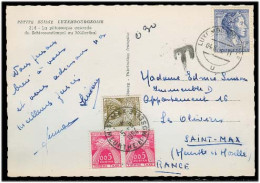 LUXEMBOURG. 1964. Lux - France. Fkd PPC + Taxed + 3x French P Dues Tied. VF. - Other & Unclassified