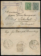 LUXEMBOURG. 1911 (23 Jan). Lux Ville - Potugal (29 Jan). Reg Fkd Env Bearing 37 1/2 + 12 1/2  = 40c Rate + 1 Xtra As Sea - Other & Unclassified