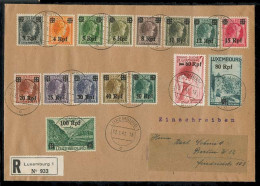 LUXEMBOURG. 1941. Registr Multifkd Env To Germany / Ovptd Set. - Other & Unclassified