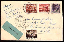 LUXEMBOURG. 1947. Esch - USA. Airmail Frkd Env. - Other & Unclassified