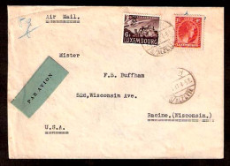 LUXEMBOURG. 1947. Esch - USA. Airmail Frkd Env. - Other & Unclassified