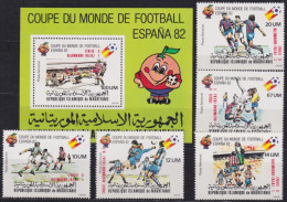 F-EX46795 MAURITANIE MNH 1982 SPAIN CUP SOCCER FOOTBALL SET WINNER OVERPRINT.   - 1982 – Spain