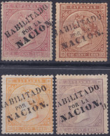 1868-149 CUBA SPAIN ANTILLES 1868 HABILITADO POR NACION ORIGINAL 100% 5c-40c MH SET.  - Prefilatelia