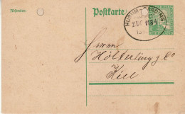 GERMANY WEIMAR REPUBLIC 1925 POSTCARD  MiNr P 204 SENT KIEL /BAHNPOST/ - Cartes Postales