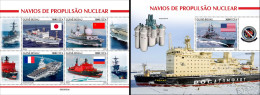 Guinea Bissau 2023, Nuclear Powered Ships, Icebreaker, 4val In BF +BF - Navi Polari E Rompighiaccio