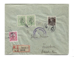 1920 ROMANIA HUNGARY TO GERMANY - REGISTERED COVER CLUJ ORADEA ISSUE MIXED FRANKING CENSORED RARE - TIMISOARA CENSORED - Other & Unclassified