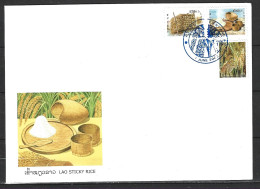 LAOS. N°1587-9 Sur Enveloppe 1er Jour (FDC) De 2005. Culture Du Riz. - Agriculture