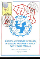 UNICEF CARTOLINA CON ANNULLO SPECIALE RASSEGNA NAZIONALE DELL'INFANZIA 1989 - UNICEF