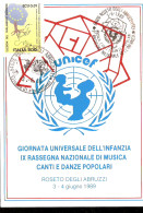 UNICEF CARTOLINA CON ANNULLO SPECIALE RASSEGNA NAZIONALE DELL'INFANZIA 1989 - UNICEF