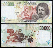 Italy, 100000 Lire CARAVAGGIO - 100000 Liras