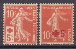 France 1914 Red Cross Croix Rouge Yvert#146-147 Mint Hinged (avec Charniere) - Ongebruikt