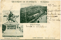 TORINO - RICORDO Di SUPERGA 1 - CARTOLINA PRECURSORE RARO Del 1899 - POSSIBILITÀ DI SCONTO E SPEDIZIONE GRATUITA - - Tarjetas Panorámicas