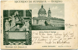 TORINO - RICORDO Di SUPERGA 2 - CARTOLINA PRECURSORE RARO Del 1899 - POSSIBILITÀ DI SCONTO E SPEDIZIONE GRATUITA - - Multi-vues, Vues Panoramiques