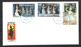 KAMPUCHEA. N°543-5 Sur Enveloppe 1er Jour (FDC) De 1985. Danses Traditionnelles. - Baile