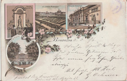 Litho Bruxelles, Palais De La Nation Und Andere Ansichten 1896 - Mehransichten, Panoramakarten