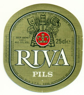 Oud Etiket Bier Riva Pils - Brouwerij / Brasserie Riva Te Dentergem - Bière
