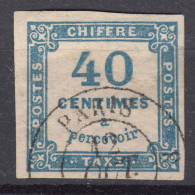 France 1871 Timbres-Taxe 40 C Yvert#7 Used - 1859-1959 Oblitérés