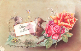 FÊTES - VŒUX - Bonne Année - Fleurs - Animaux - Carte Postale Ancienne - New Year