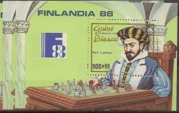 GUINEA - BISSAU 1988 Chess, Finlandia MNH - Ajedrez