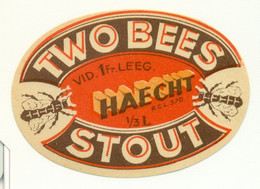 Oud Etiket / Ancienne étiquette Bier Bière : Stout Two Bees. - Brouwerij Haecht - Bière