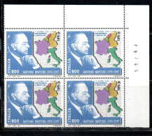 ITALIA REPUBBLICA ITALY REPUBLIC 2000 GAETANO MARTINO QUARTINA ANGOLO DI FOGLIO BLOCK MNH - 1991-00:  Nuovi