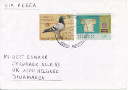 Argentina Cover Sent To Denmark 26-10-2000 Topic Stamps Incl. Pigeon - Covers & Documents